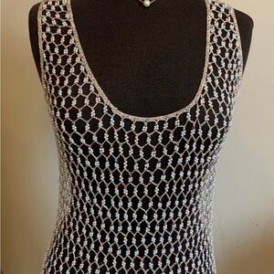 Rare Chic Silver Mesh Women's coverup dress